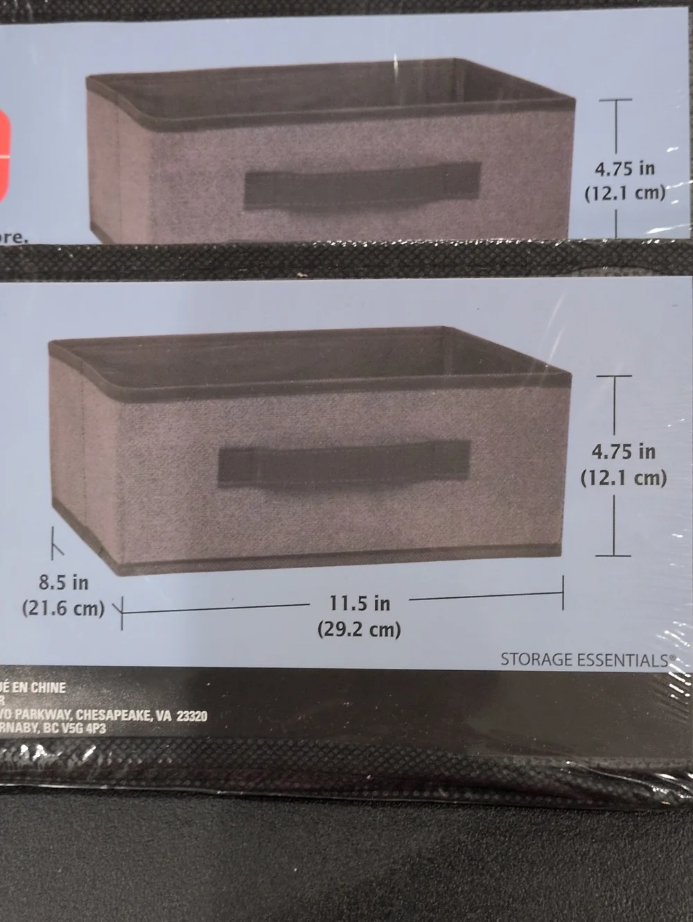 Set Of Six(6) Essentials Collapsible Storage Container Gray 8.5